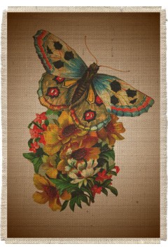 Картина на мешковине арт.510  "Бабочка в цветах"