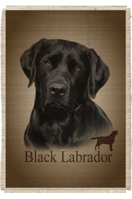 Картина на мешковине арт.546 "Лабрадор черн."
